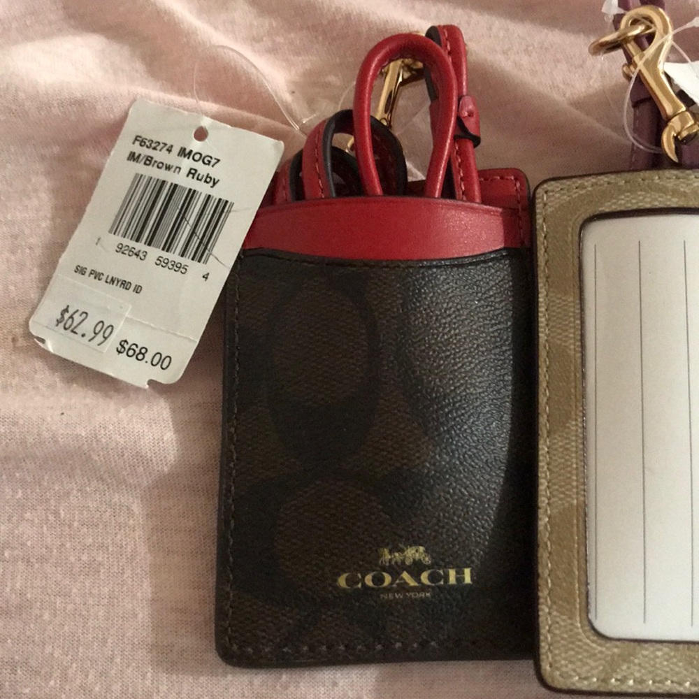 Coach ID Lanyard w/ Card Slots in Signature Canvas